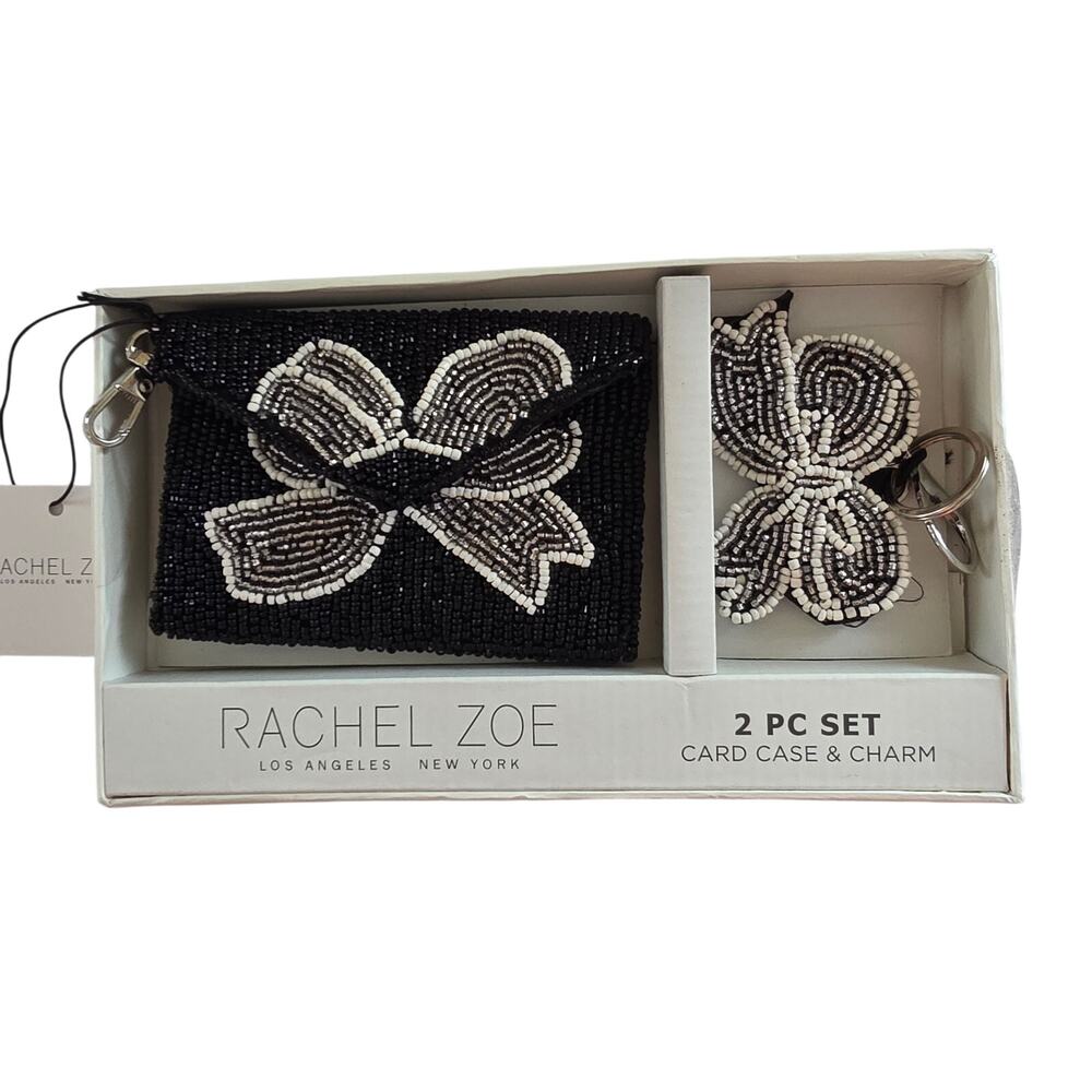 RACHAEL ZOE 2pc Card Case / Coin Purse Charm set Beaded